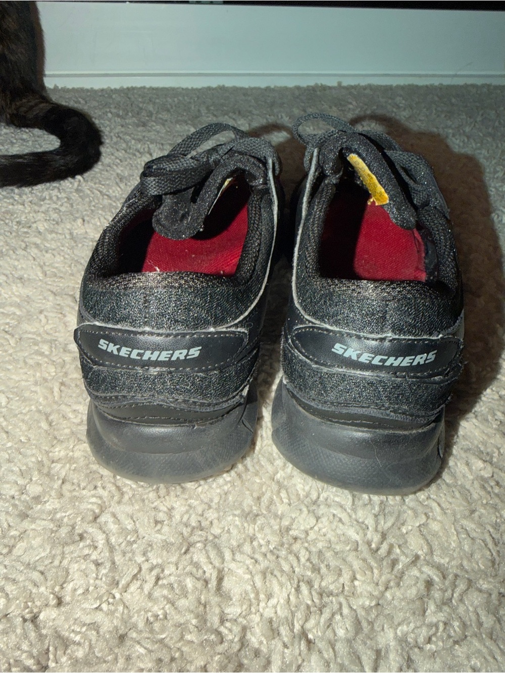 Skechers Black Low-Top Lace up work wear shoes. Memory foam lining. - Picture 2 of 6